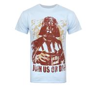 Star Wars - T-shirt Dark Vador 'Join Us Or Die!' - Homme (Bleu pâle) M