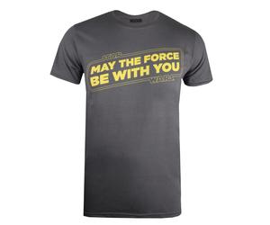 Star Wars - T-shirt MAY THE FORCE BE WITH YOU - Homme (Anthracite / Jaune / Jaune) S