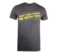 Star Wars - T-shirt MAY THE FORCE BE WITH YOU - Homme (Anthracite / Jaune) M