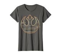 Star Wars The Last Jedi Golden Rebel Logo T-Shirt, Damen, Anthrazit, 3XL
