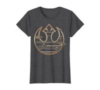 Star Wars The Last Jedi Golden Rebel Logo T-Shirt, Damen, Anthrazit Meliert, L