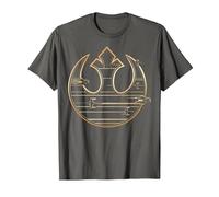 Star Wars The Last Jedi Golden Rebel Logo T-Shirt, Herren, Anthrazit, 4XL