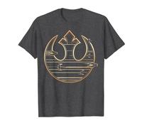 Star Wars The Last Jedi Golden Rebel Logo T-Shirt, Herren, Anthrazit Meliert, S