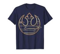 Star Wars The Last Jedi Golden Rebel Logo T-Shirt, Herren, Marineblau, 5XL