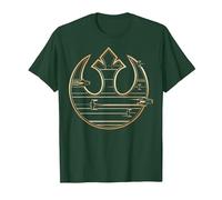 Star Wars The Last Jedi Golden Rebel Logo T-Shirt, Herren, Waldgrün, 3XL