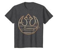 Star Wars The Last Jedi Golden Rebel Logo T-Shirt, Kinder, Anthrazit Meliert, 104