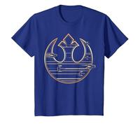 Star Wars The Last Jedi Golden Rebel Logo T-Shirt, Kinder, Königsblau, 98