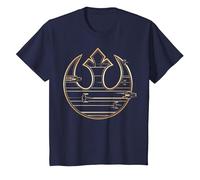 Star Wars The Last Jedi Golden Rebel Logo T-Shirt, Kinder, Marineblau, 140