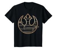 Star Wars The Last Jedi Golden Rebel Logo T-Shirt, Kinder, Schwarz, 104