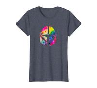Star Wars The Mandalorian Beskar Helmet Watercolor Tie Dye T-Shirt, Damen, Blau Meliert, 3XL