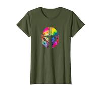 Star Wars The Mandalorian Beskar Helmet Watercolor Tie Dye T-Shirt, Damen, Olivgrün, L