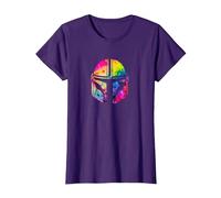 Star Wars The Mandalorian Beskar Helmet Watercolor Tie Dye T-Shirt, Damen, Violett, L
