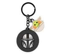 Star Wars The Mandalorian Boba Fett Helm & Grogu Rubber Schlüsselanhänger, Multi-col