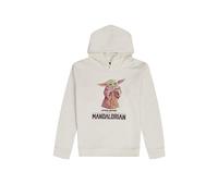 Star Wars The Mandalorian Grogu Kapuzenpullover für Kinder, Offizieller Disney Hoodie für Jungen & Mädchen, Weicher Baumwoll-Mix Pullover in Creme mit Kapuze, Geschenk für Fans, Groesse 176-182