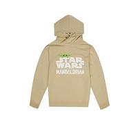 Star Wars The Mandalorian Grogu Kapuzenpullover für Kinder, Offizieller Disney Hoodie für Jungen & Mädchen, Weicher Baumwoll-Mix Pullover in Beige mit Kapuze, Geschenk für Fans, Größe Kids:146-152