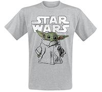 Star Wars The Mandalorian - Grogu - Sketch Männer T-Shirt grau meliert S