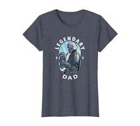 Star Wars: The Mandalorian & Grogu Vatertag Legendary T-Shirt, Damen, Blau Meliert, XXL