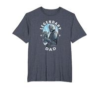 Star Wars: The Mandalorian & Grogu Vatertag Legendary T-Shirt, Herren Große Größen, Blau Meliert, 2X Tall