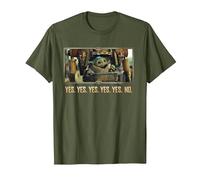 Star Wars The Mandalorian Season 3 Grogu in IG-12 Yes Yes No T-Shirt, Herren, Olivgrün, M