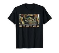 Star Wars The Mandalorian Season 3 Grogu in IG-12 Yes Yes No T-Shirt, Herren, Schwarz, M