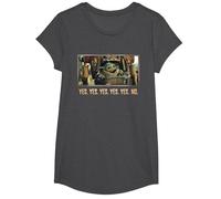 Star Wars The Mandalorian Season 3 Grogu in IG-12 Yes Yes No T-Shirt, Mädchen, Anthrazit Meliert, L