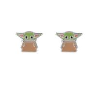 Star Wars The Mandalorian Sterling Silber Emaille Grogu Baby Yoda Ohrstecker, Sterling Silber