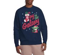 Star Wars Unisex Mandalorian Grogu Christmas Joy to The Galaxy, Navy Sweatshirt, M