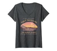 Star Wars Visit Tatooine The Desert Planet T-Shirt mit V-Ausschnitt