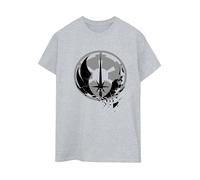Star Wars Womens/Ladies Obi-Wan Kenobi Fractured Logos Cotton Boyfriend T-Shirt (Gris sportif) 2XL