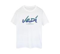 Star Wars Womens/Ladies Obi-Wan Kenobi Jedi Painted Font Cotton Boyfriend T-Shirt (Blanc) 2XL