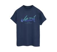 Star Wars Womens/Ladies Obi-Wan Kenobi Jedi Painted Font Cotton Boyfriend T-Shirt (Bleu marine) XL