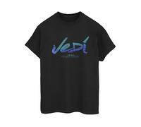 Star Wars Womens/Ladies Obi-Wan Kenobi Jedi Painted Font Cotton Boyfriend T-Shirt (Noir) M