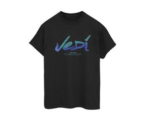Star Wars Womens/Ladies Obi-Wan Kenobi Jedi Painted Font Cotton Boyfriend T-Shirt (Noir) M