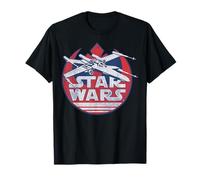 Star Wars X-Wing Fighter Portrait Rebellion Logo Background T-Shirt