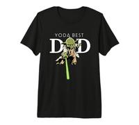 Star Wars Yoda Lightsaber Best Dad Father's Day Vater Papa Premium T-Shirt