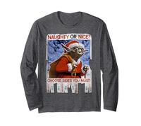 Star Wars Yoda Naughty Or Nice Flyer Weihnachten Langarmshirt