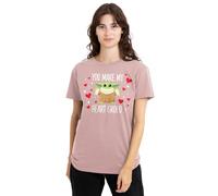 Star Wars You Make My Heart Grogu Ladies T Shirt, Pink, X-Large