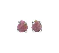 Starborn Roh Rubin Edelstein Ohrstecker 925 Sterling Silber (Rubin)