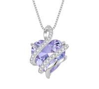 starchenie Herz Halskette Damen 925 Sterling Silber Alexandrite Geburtsstein Anhänger Kette Infinity Unendlichkeit Ewigkeits Schmuck Geschenke für Frauen Mama