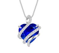 starchenie Herz Halskette Damen 925 Sterling Silber Saphir Geburtsstein Anhänger Kette Infinity Unendlichkeit Ewigkeits Schmuck Geschenke für Frauen Mama