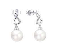 Starchenie Perlen Ohrringe 925 Sterling Silber Infinity Ohrstecker Süßwasserperlen Perlenohrringe Creolen für Damen