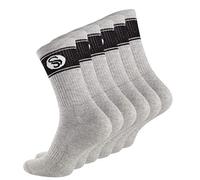 STARK SOUL 6 Paar Sportsocken im RETRO Design - Crew Socks in Bester Qualität, Tennissocken aus feinster Baumwolle, grau Melange 39-42