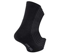 STARK SOUL Crew Socks-Essentials, Tennissocken, Freizeitsocken, Baumwolle, Schwarz, Weiss, Grau Meliert, 6 Paar - Schwarz, 39-42