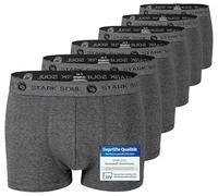 STARK SOUL Herren Boxershorts | Hipster im 6er Pack | Baumwoll-Unterhosen für Männer in Größe M, Grau Melange