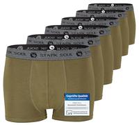 STARK SOUL Herren Boxershorts | Hipster im 6er Pack | Baumwoll-Unterhosen für Männer in Größe M, Khaki
