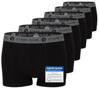 STARK SOUL Herren Boxershorts | Hipster im 6er Pack | Baumwoll-Unterhosen für Männer in Größe M, Schwarz