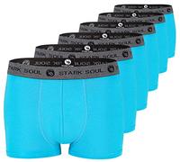 STARK SOUL Herren Boxershorts | Hipster im 6er Pack | Baumwoll-Unterhosen für Männer in Größe M, Türkis