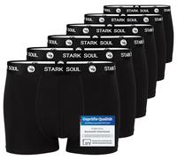 STARK SOUL Herren Boxershorts | Hipster im 6er Pack | Baumwoll-Unterhosen für Männer in Größe XL, Schwarz-schwarz