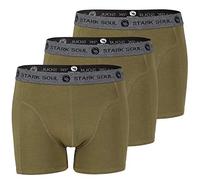 STARK SOUL Herren Boxershorts im 3er Pack | Retroshorts aus weicher Baumwolle | Khaki, Gr. XL