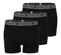 STARK SOUL Herren Boxershorts im 3er Pack | Retroshorts aus weicher Baumwolle | Schwarz, Gr. L